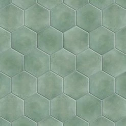 Matter Hex Green 7-7/8 in. x 9 in. Porcelain Floor and Wall Tile (3.8 sq. ft./Case) by Merola Tile