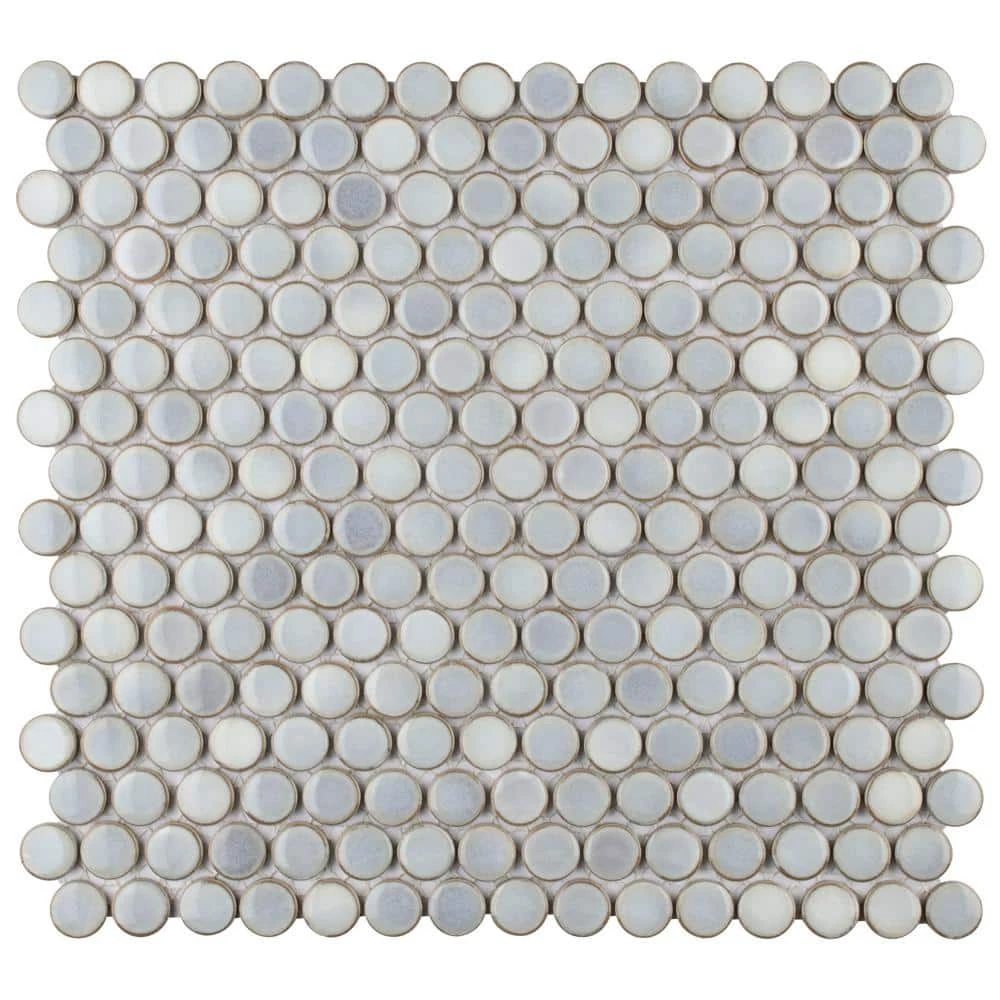 Hudson Penny Round Grey Eye 12 in. x 12 in. Porcelain Mosaic Tile (10.74 sq. ft. / Case) by Merola Tile - Image 6