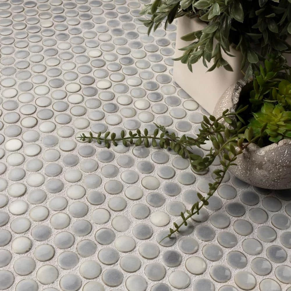Hudson Penny Round Grey Eye 12 in. x 12 in. Porcelain Mosaic Tile (10.74 sq. ft. / Case) by Merola Tile - Image 13