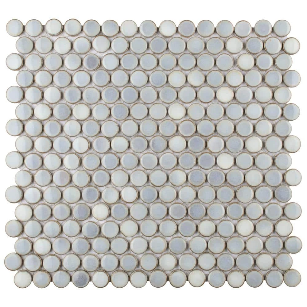 Hudson Penny Round Grey Eye 12 in. x 12 in. Porcelain Mosaic Tile (10.74 sq. ft. / Case) by Merola Tile - Image 7