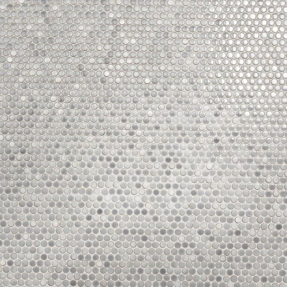 Hudson Penny Round Grey Eye 12 in. x 12 in. Porcelain Mosaic Tile (10.74 sq. ft. / Case) by Merola Tile - Image 4