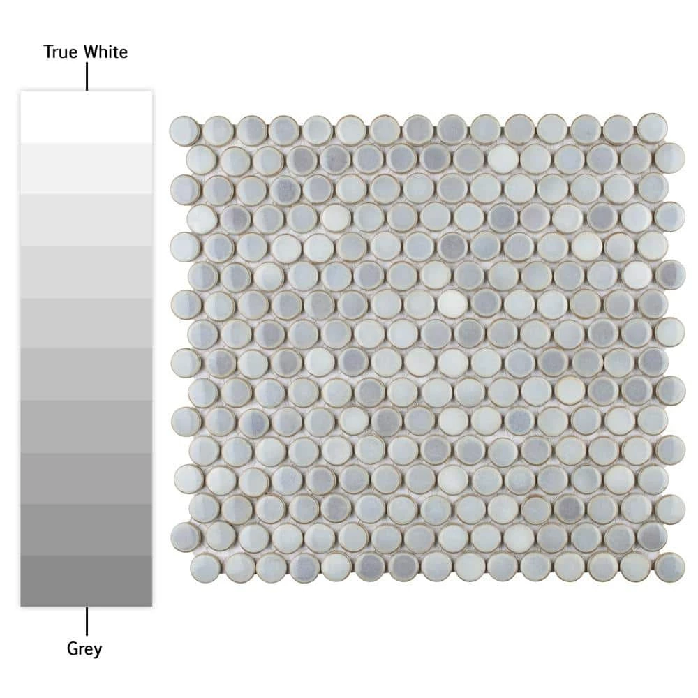 Hudson Penny Round Grey Eye 12 in. x 12 in. Porcelain Mosaic Tile (10.74 sq. ft. / Case) by Merola Tile - Image 8