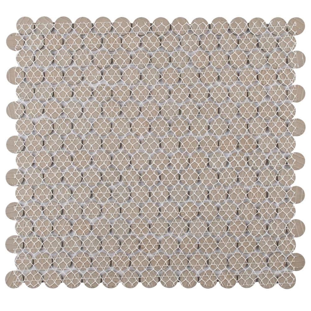 Hudson Penny Round Grey Eye 12 in. x 12 in. Porcelain Mosaic Tile (10.74 sq. ft. / Case) by Merola Tile - Image 14