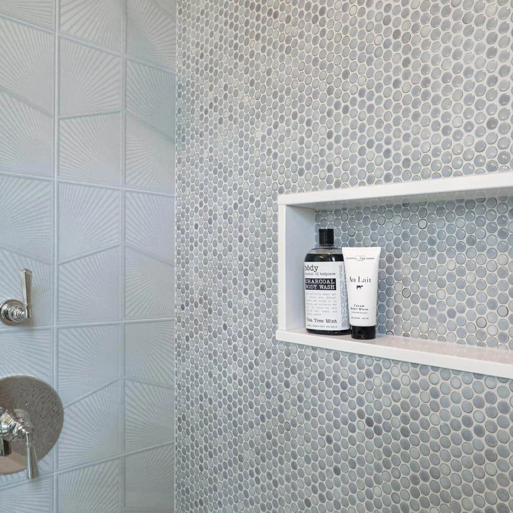 Hudson Penny Round Grey Eye 12 in. x 12 in. Porcelain Mosaic Tile (10.74 sq. ft. / Case) by Merola Tile - Image 2