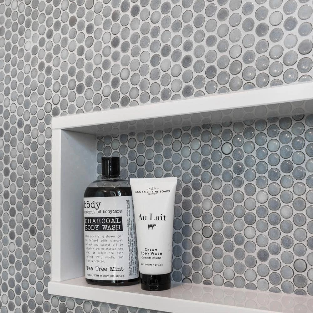 Hudson Penny Round Grey Eye 12 in. x 12 in. Porcelain Mosaic Tile (10.74 sq. ft. / Case) by Merola Tile - Image 12