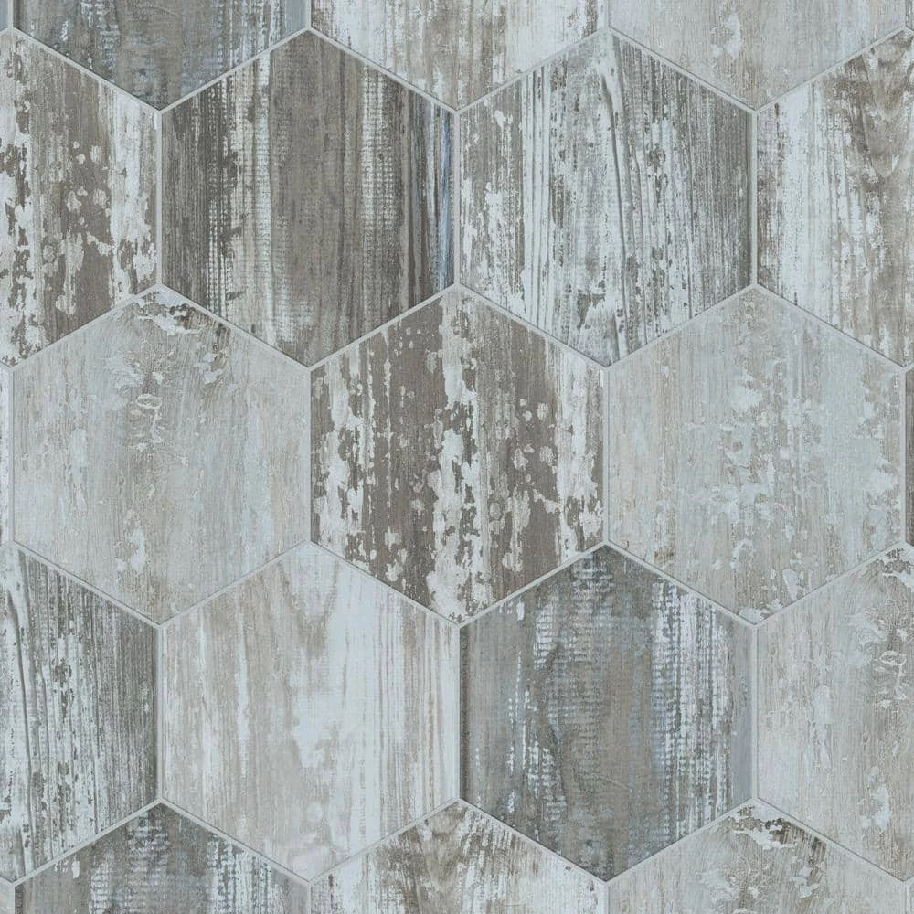 Suomi Hex Grey 8-5/8 in. x 9-7/8 in. Porcelain Floor and Wall Tile (11.56 sq. ft./Case) by Merola Tile