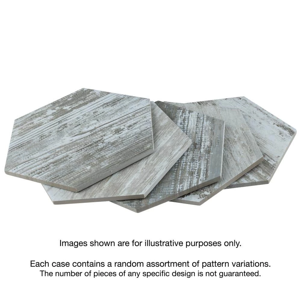 Suomi Hex Grey 8-5/8 in. x 9-7/8 in. Porcelain Floor and Wall Tile (11.56 sq. ft./Case) by Merola Tile - Image 2