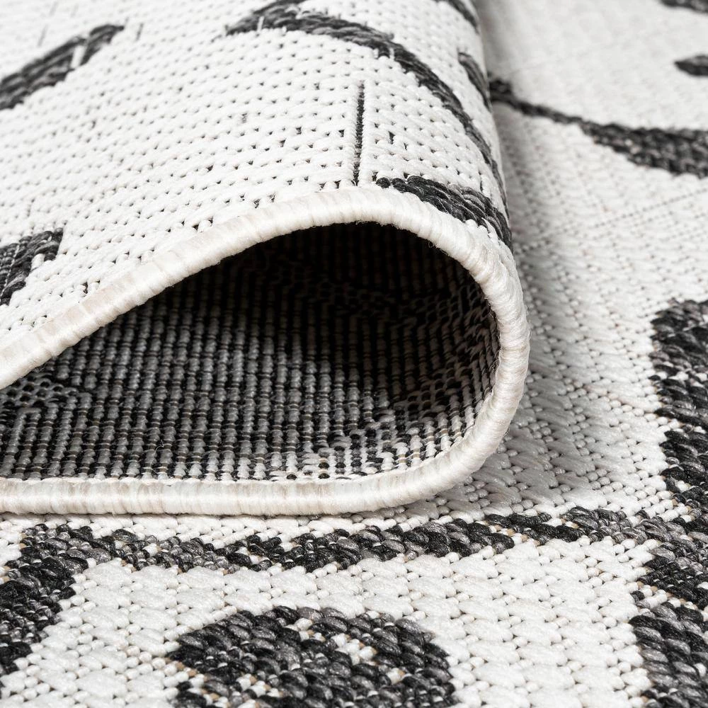 Nokat Modern Bohemian Ivory/Black 8 ft. x 10 ft. Indoor/Outdoor Area Rug by JONATHAN Y - Image 9