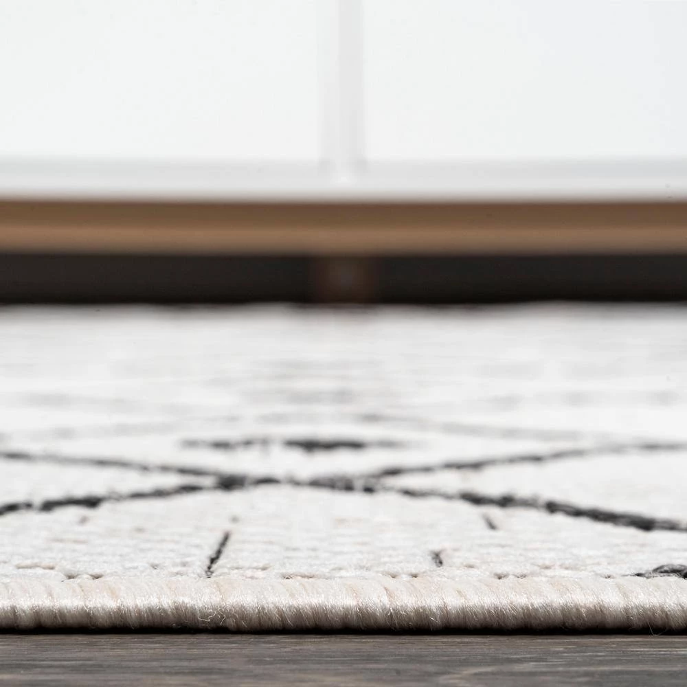 Nokat Modern Bohemian Ivory/Black 8 ft. x 10 ft. Indoor/Outdoor Area Rug by JONATHAN Y - Image 12