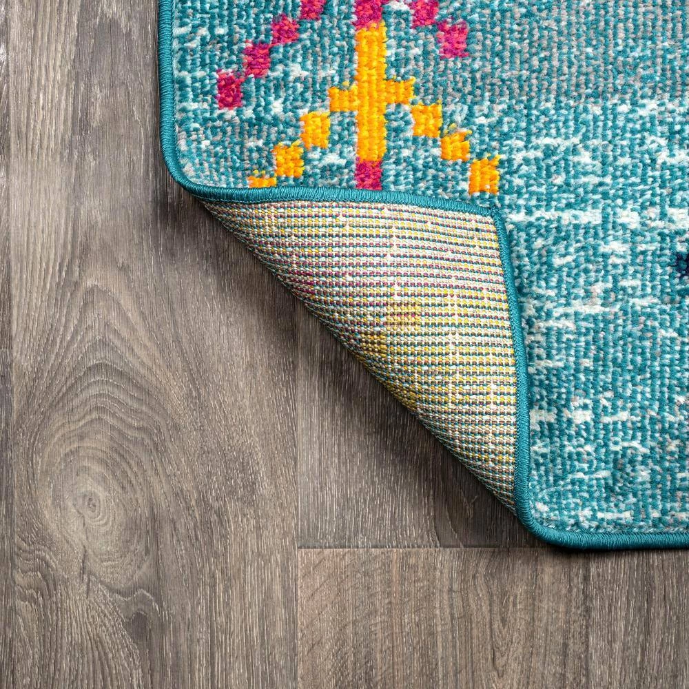 Tribal Love Light Blue/Multi 5 ft. x 8 ft. Geometric Area Rug by JONATHAN Y - Image 9