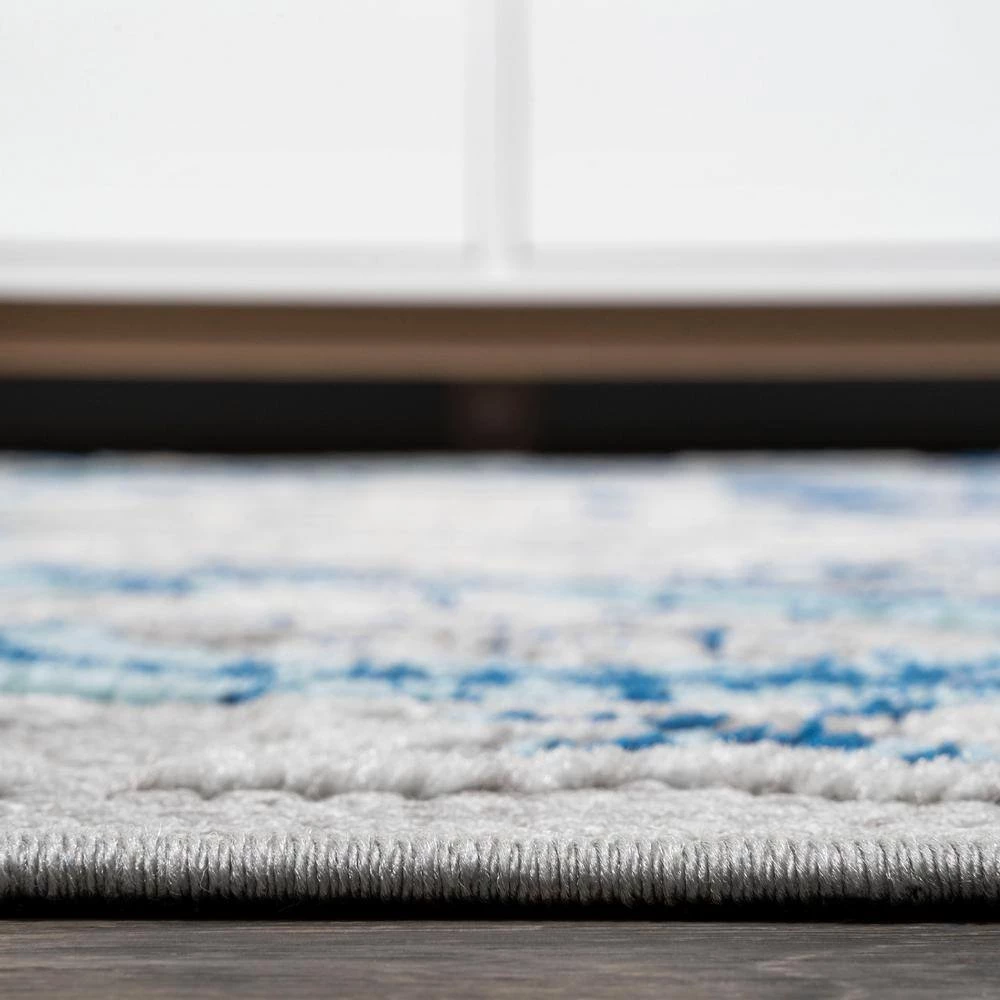 Gordes Paisley High-Low Light Gray/Blue 8 ft. x 10 ft. Indoor/Outdoor Area Rug by JONATHAN Y - Image 13