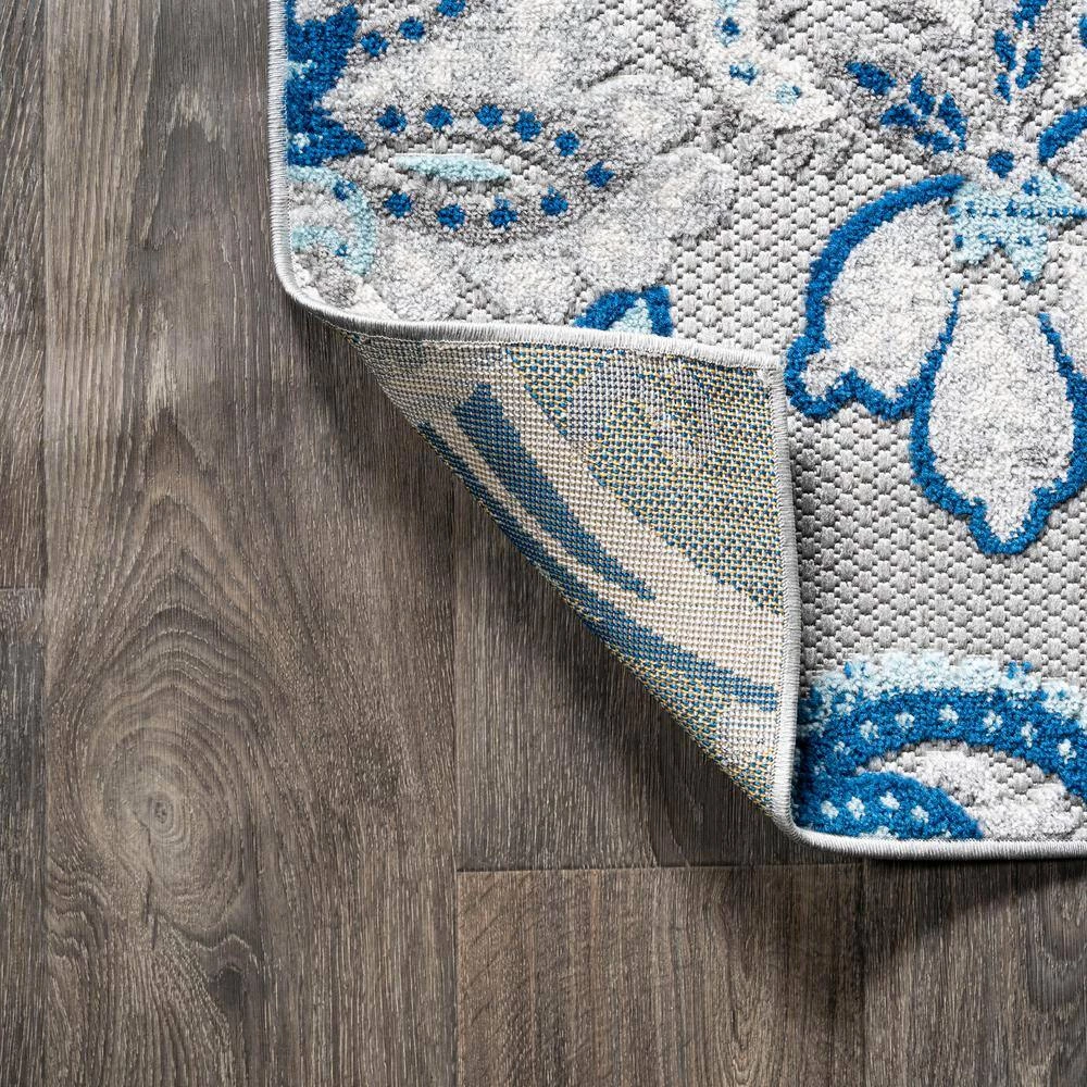 Gordes Paisley High-Low Light Gray/Blue 8 ft. x 10 ft. Indoor/Outdoor Area Rug by JONATHAN Y - Image 9