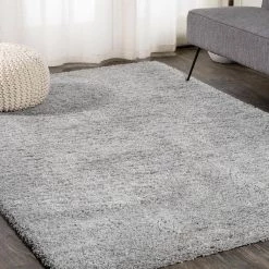 Groovy Solid Shag Charcoal 3 ft. x 5 ft. Area Rug by JONATHAN Y