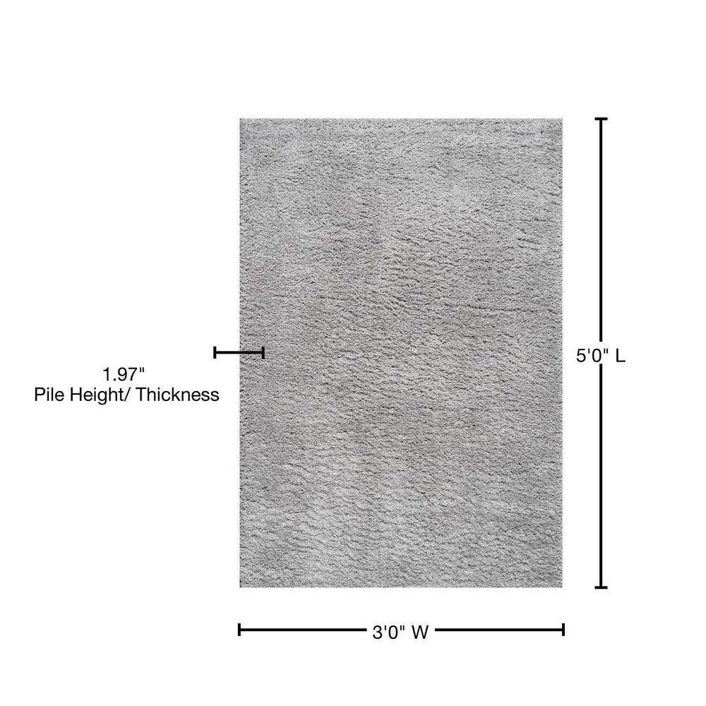 Groovy Solid Shag Charcoal 3 ft. x 5 ft. Area Rug by JONATHAN Y - Image 12