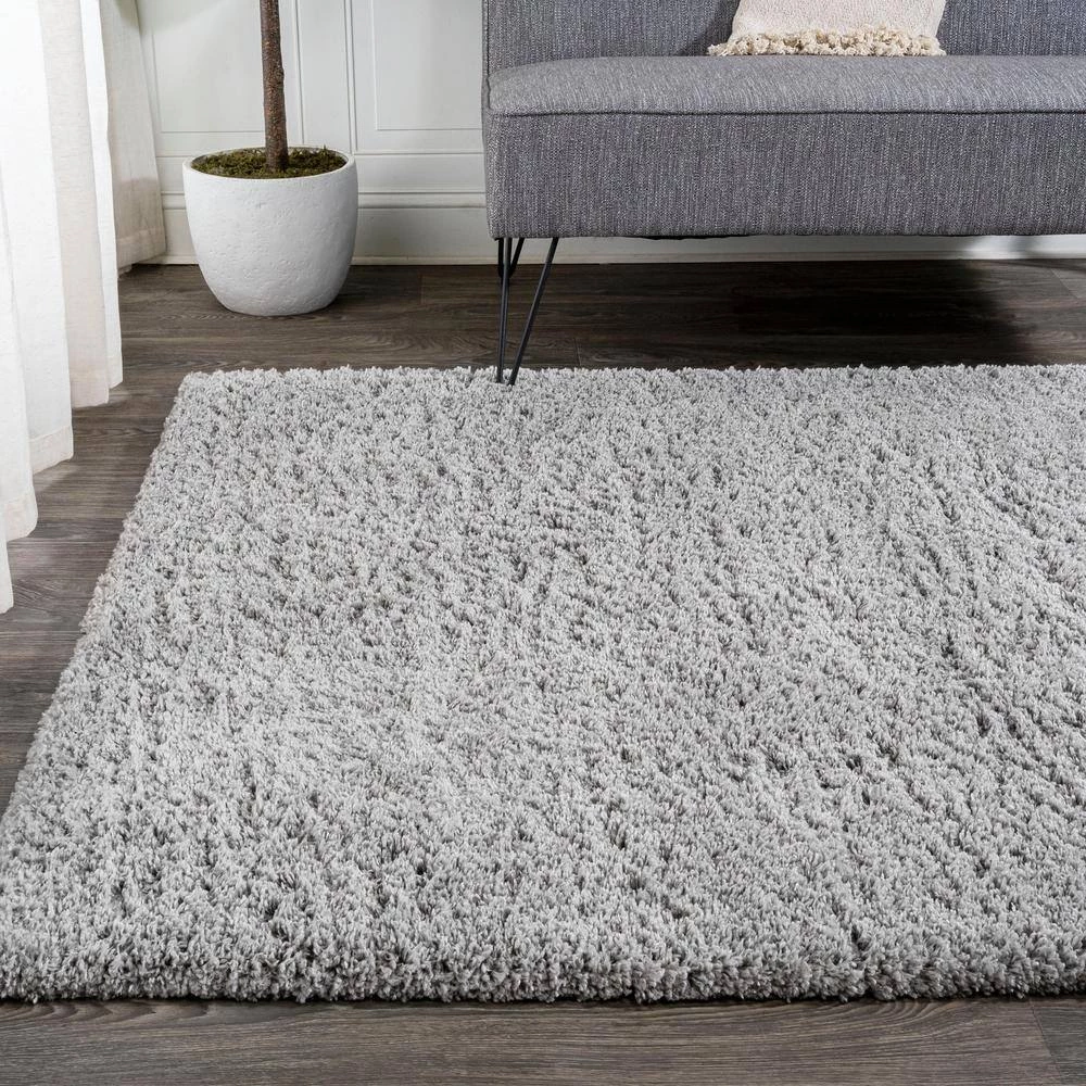 Groovy Solid Shag Charcoal 3 ft. x 5 ft. Area Rug by JONATHAN Y - Image 4