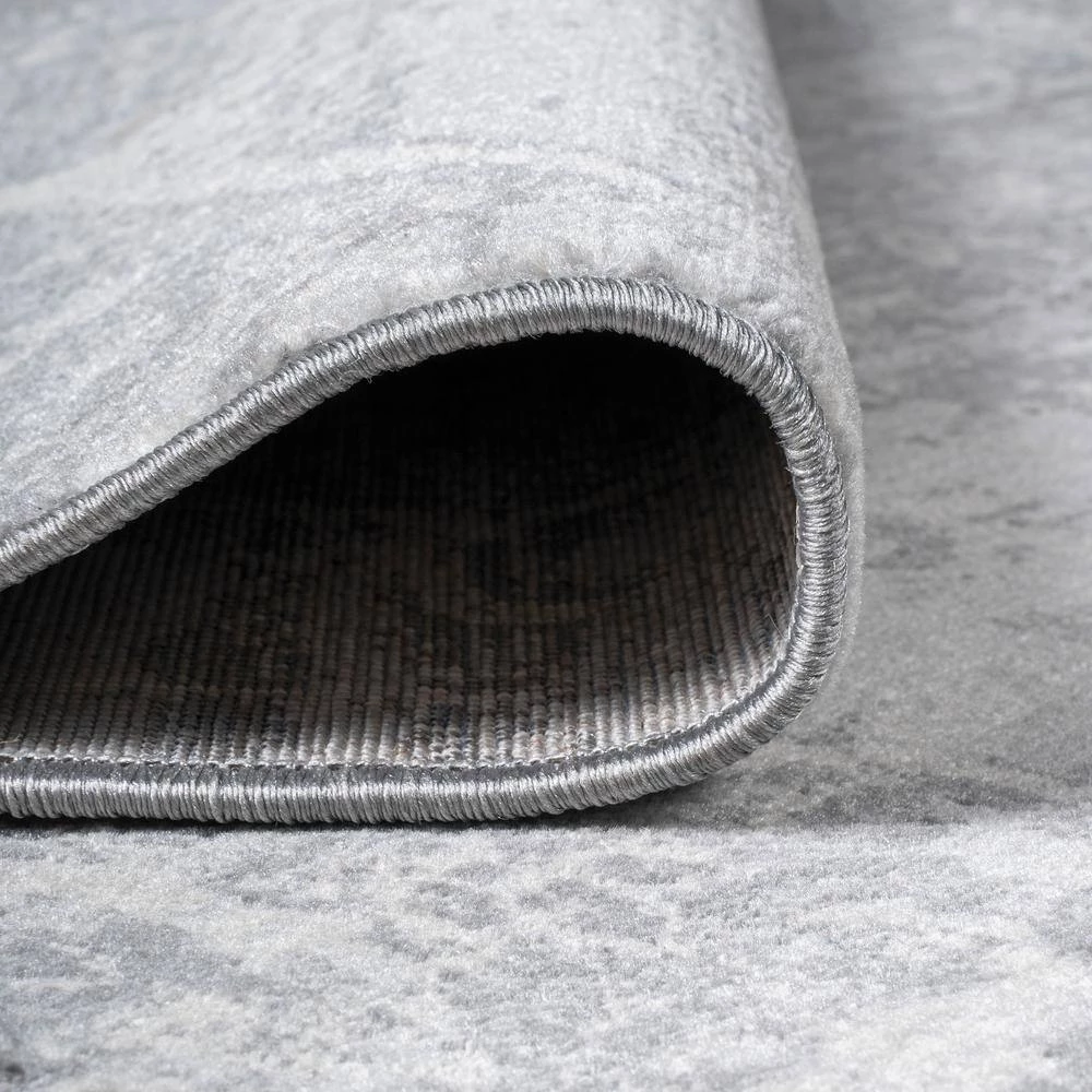 Modern Light Gray 5 ft. Square Persian Vintage Medallion Area Rug by JONATHAN Y - Image 7