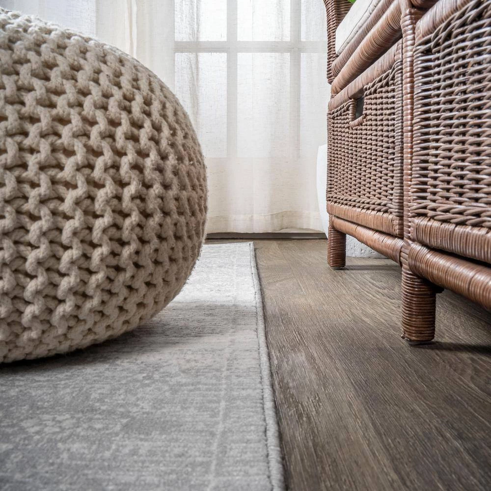 Modern Light Gray 5 ft. Square Persian Vintage Medallion Area Rug by JONATHAN Y - Image 8