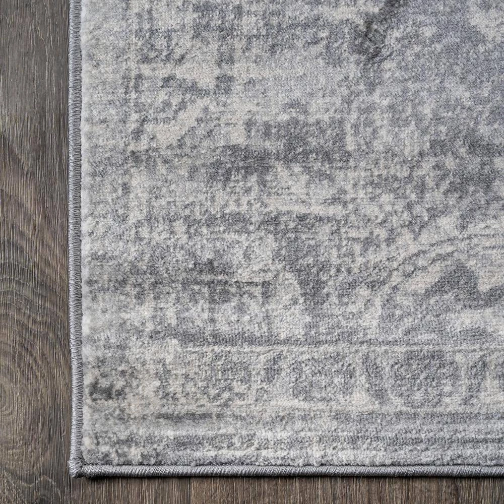 Modern Light Gray 5 ft. Square Persian Vintage Medallion Area Rug by JONATHAN Y - Image 9