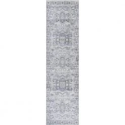 Modern Persian Vintage Light Gray 2 ft. x 8 ft. Medallion Runner Rug by JONATHAN Y