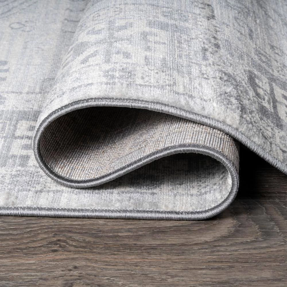 Modern Persian Vintage Light Gray 2 ft. x 8 ft. Medallion Runner Rug by JONATHAN Y - Image 8