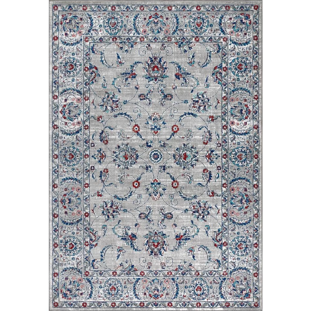 Modern Persian Vintage Light Grey/Red 8 ft. x 10 ft. Area Rug by JONATHAN Y