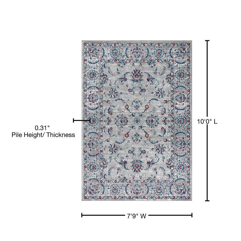 Modern Persian Vintage Light Grey/Red 8 ft. x 10 ft. Area Rug by JONATHAN Y - Image 11