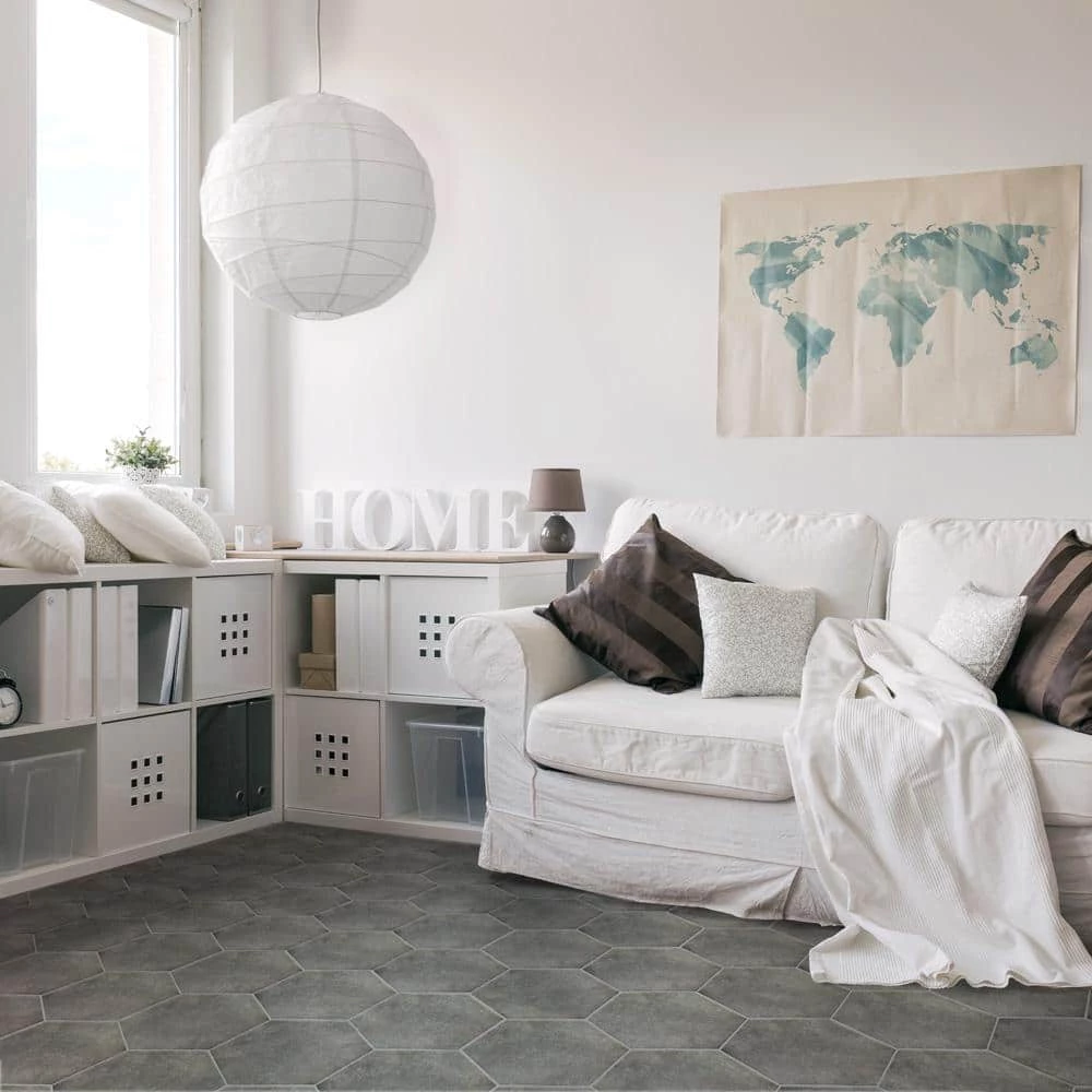 Vintage Hex Marengo 8-5/8 in. x 9-7/8 in. Porcelain Floor and Wall Tile (11.5 sq. ft./Case) by Merola Tile - Image 15