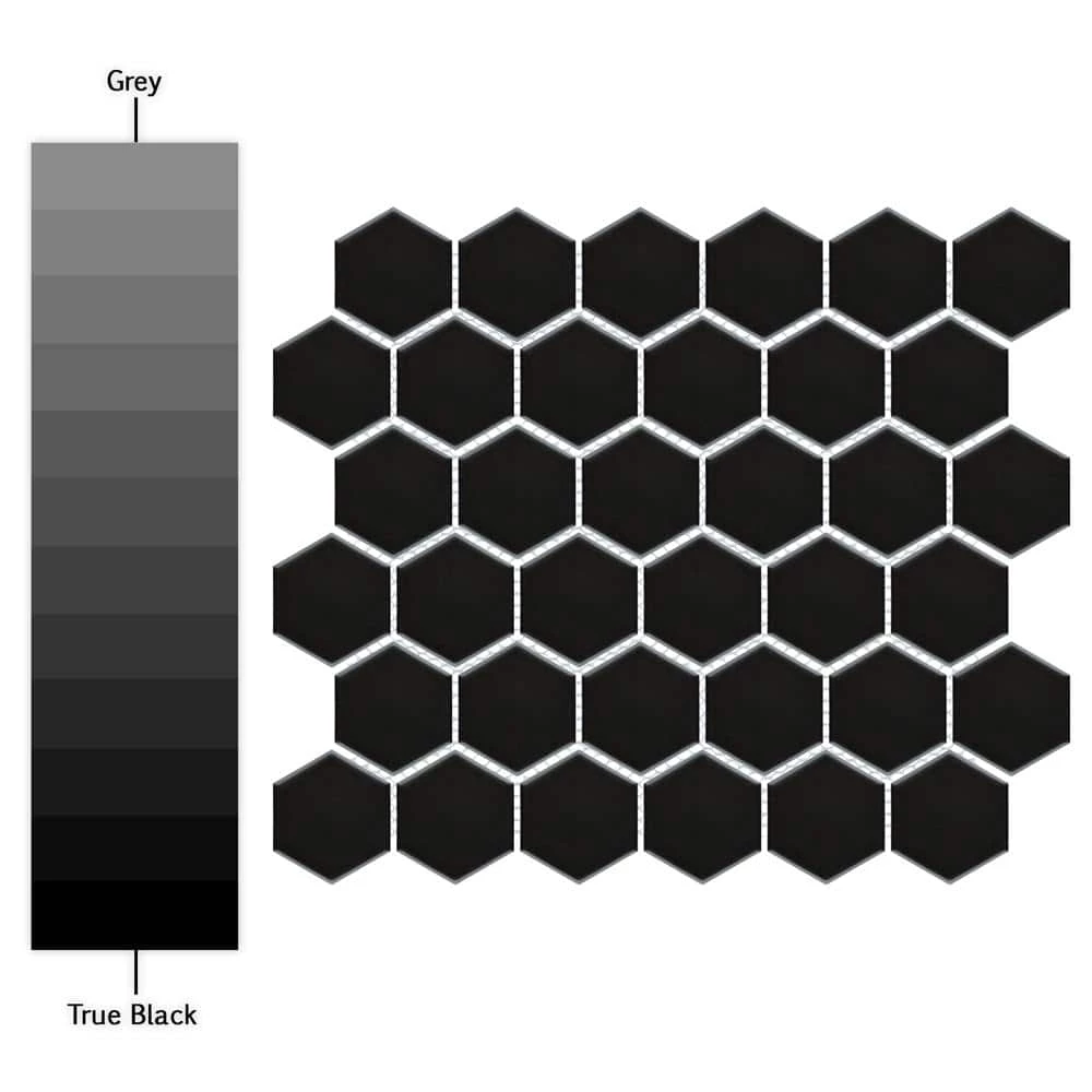 Metro 2 in. Hex Matte Black 11-1/8 in. x 12-5/8 in. Porcelain Mosaic Tile (10.0 sq. ft./Case) by Merola Tile - Image 5