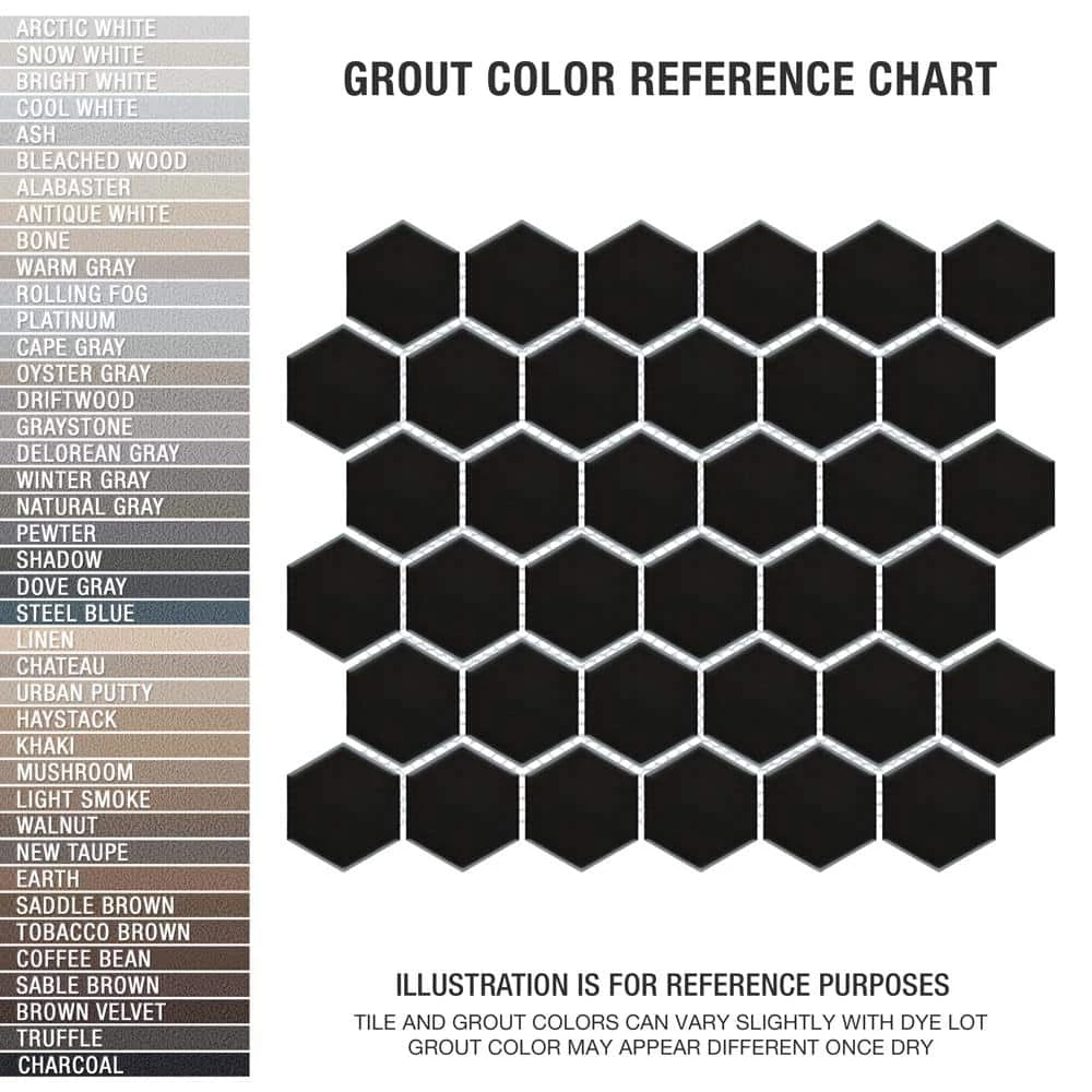 Metro 2 in. Hex Matte Black 11-1/8 in. x 12-5/8 in. Porcelain Mosaic Tile (10.0 sq. ft./Case) by Merola Tile - Image 13