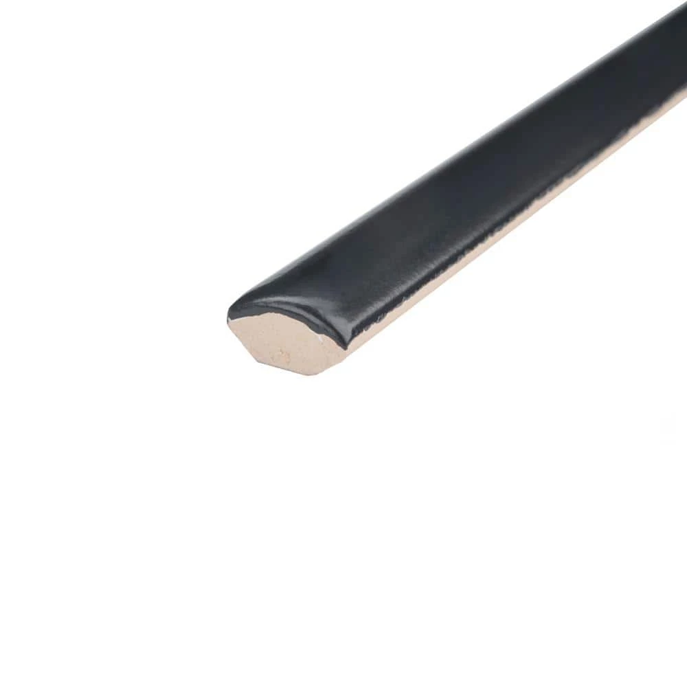 Chester Matte Nero 1/2 in. x 12 in. Ceramic Demi-Bullnose Wall Trim Tile by Merola Tile - Image 5