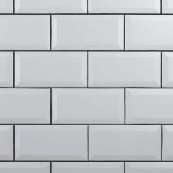 Crown Heights Beveled 3 in. x 6 in. Matte White Ceramic Wall Tile (6.03 sq. ft. /Case) by Merola Tile