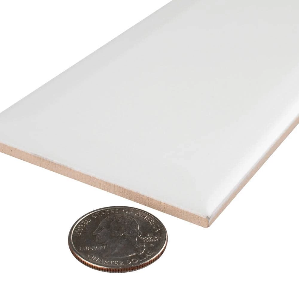 Crown Heights Beveled 3 in. x 6 in. Matte White Ceramic Wall Tile (6.03 sq. ft. /Case) by Merola Tile - Image 5
