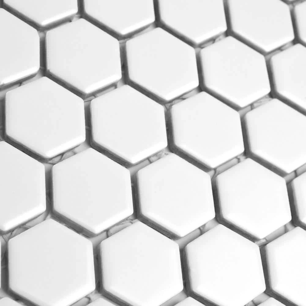Metro Hex Matte White 10-1/4 in. x 11-7/8 in. Porcelain Mosaic Tile (8.6 sq. ft./Case) by Merola Tile - Image 9