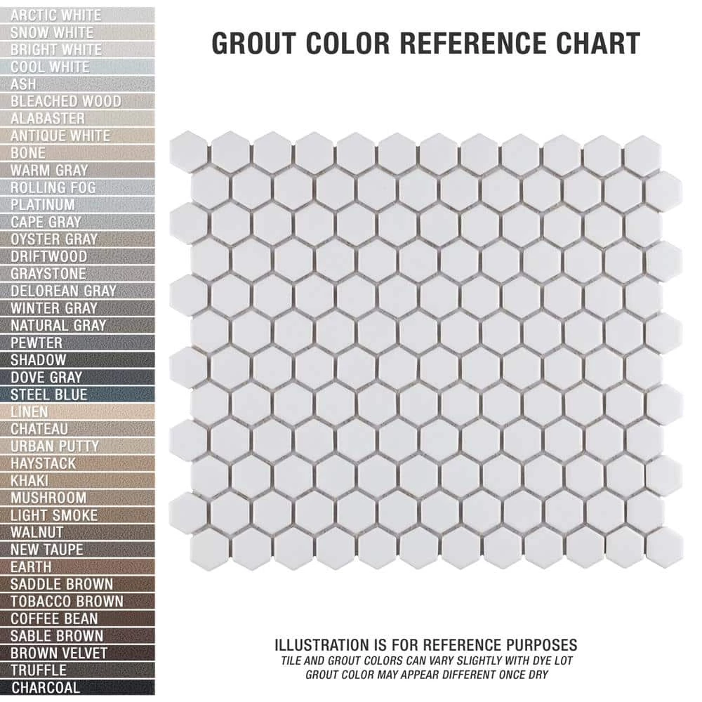 Metro Hex Matte White 10-1/4 in. x 11-7/8 in. Porcelain Mosaic Tile (8.6 sq. ft./Case) by Merola Tile - Image 12