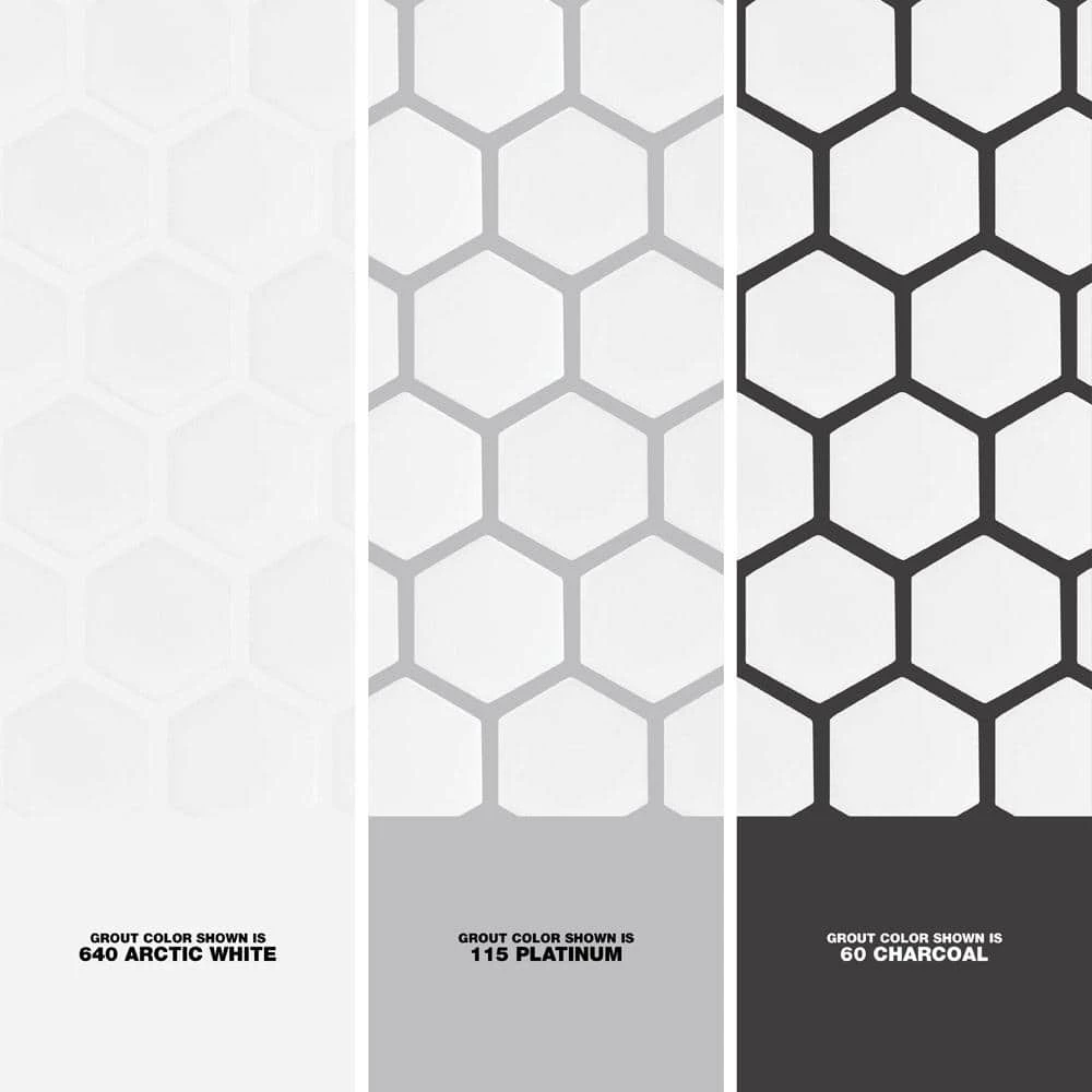 Metro 2" Hex Matte White 11-1/8 in. x 12-5/8 in. Porcelain Mosaic Tile (10.0 sq. ft./Case) by Merola Tile - Image 5