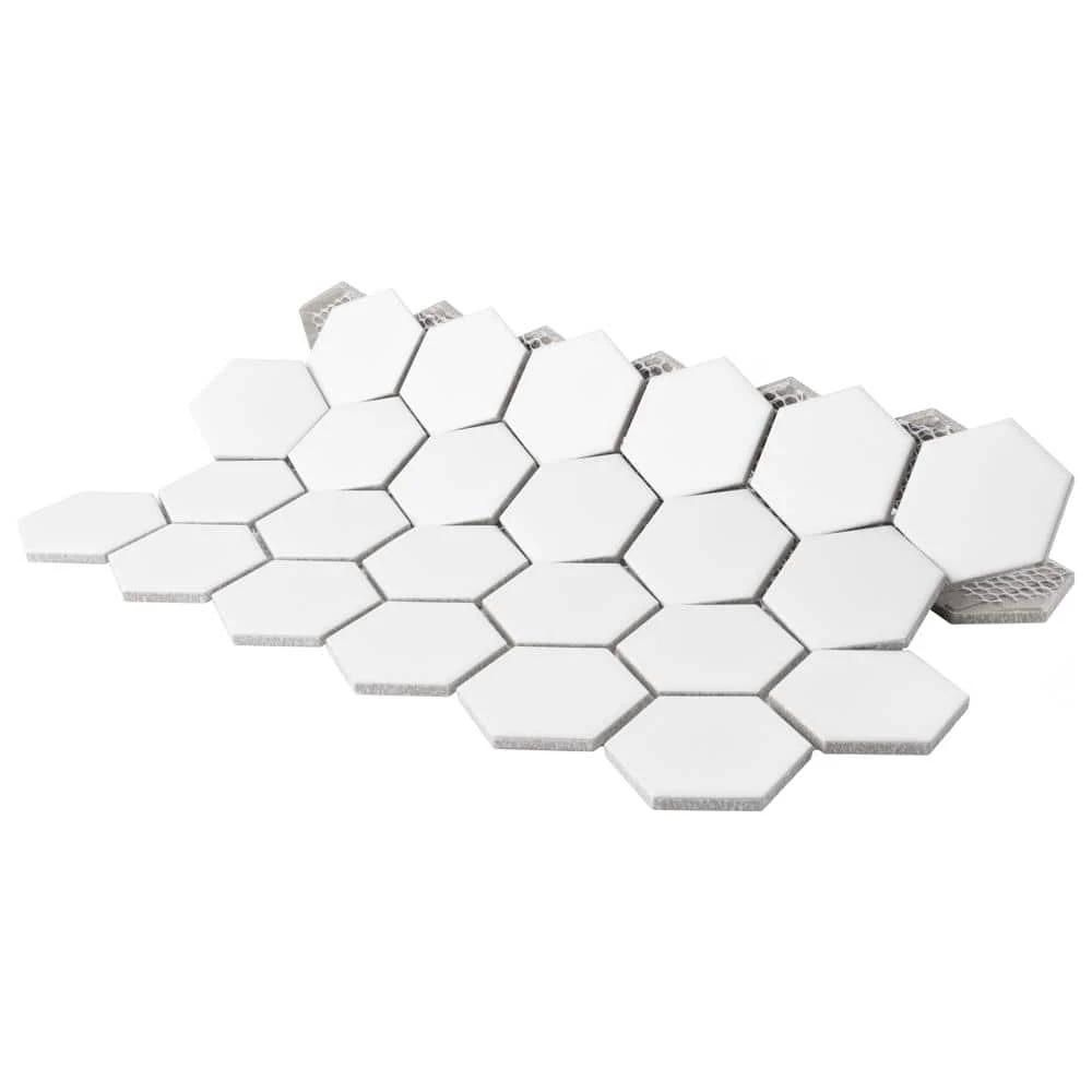 Metro 2" Hex Matte White 11-1/8 in. x 12-5/8 in. Porcelain Mosaic Tile (10.0 sq. ft./Case) by Merola Tile - Image 10