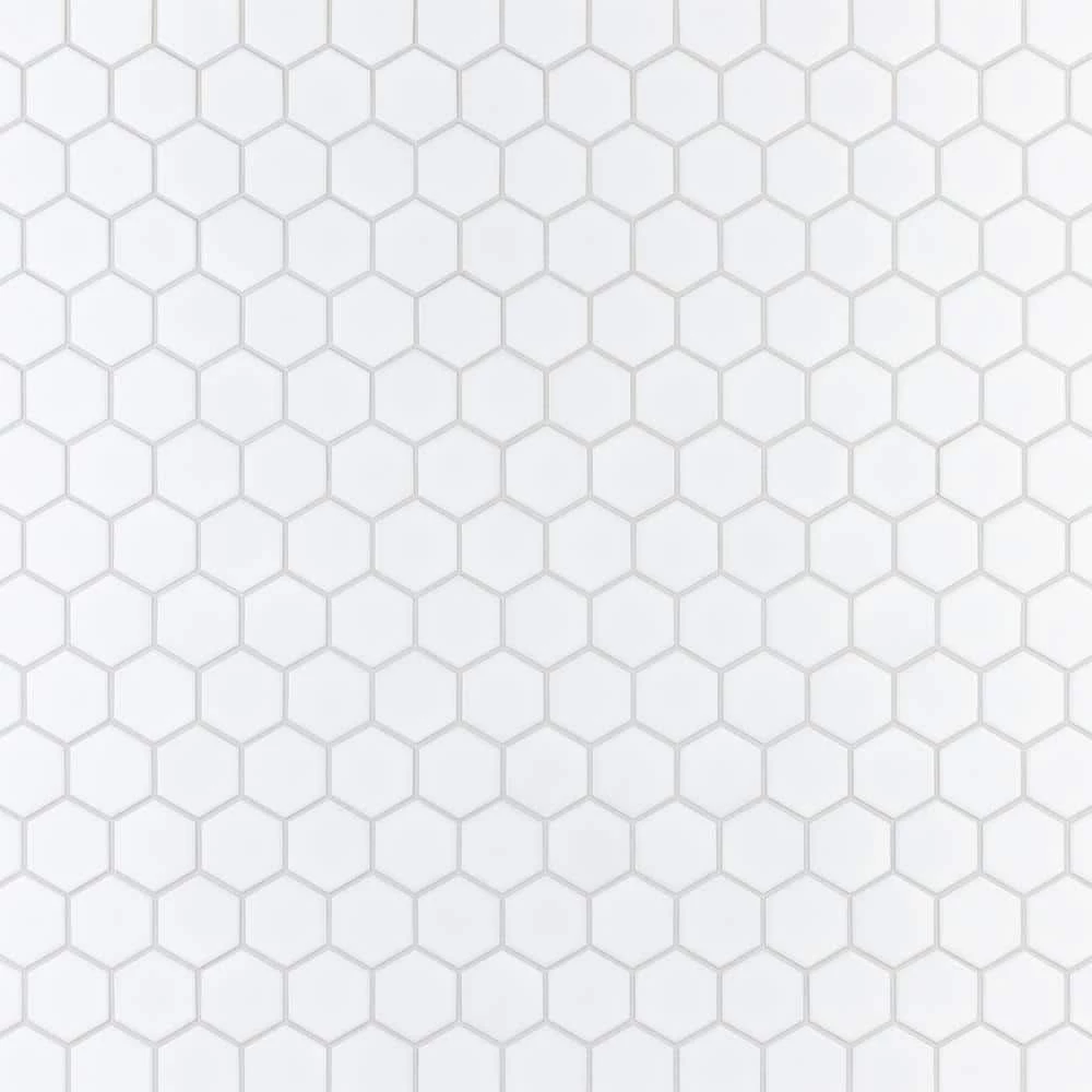 Metro 2" Hex Matte White 11-1/8 in. x 12-5/8 in. Porcelain Mosaic Tile (10.0 sq. ft./Case) by Merola Tile - Image 13