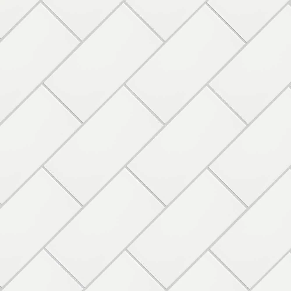Projectos White 3-7/8 in. x 7-3/4 in. Ceramic Floor and Wall Tile (11.0 sq. ft./Case) by Merola Tile - Image 11