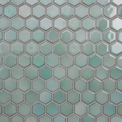 Hudson 2 in. Due Hex Mint Green 12-1/2 in. x 11-1/4 in. Porcelain Mosaic (9.97 sq. ft. /Case) by Merola Tile