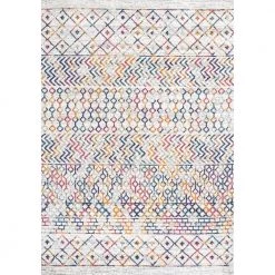 Arta Multi/Cream 8 ft. x 10 ft. Moroccan Vintage Geometric Area Rug by JONATHAN Y