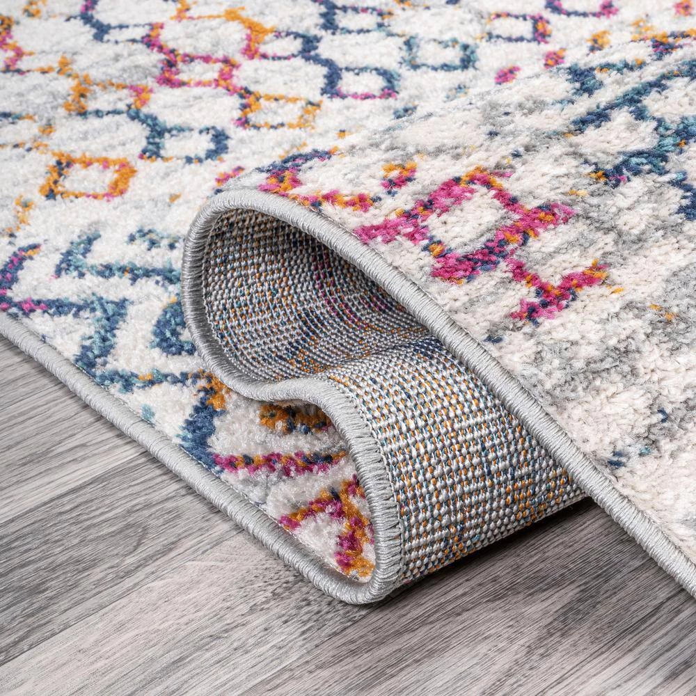 Arta Multi/Cream 8 ft. x 10 ft. Moroccan Vintage Geometric Area Rug by JONATHAN Y - Image 8