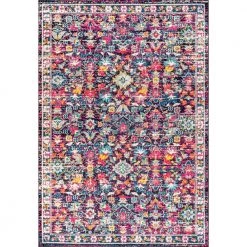 Modern Persian Boho Floral Multi/Purple 8 ft. x 10 ft. Area Rug by JONATHAN Y