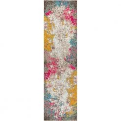 Contemporary POP Modern Abstract Multi/Yellow 2 ft. 3 in. x 8 ft. Runner Rug by JONATHAN Y