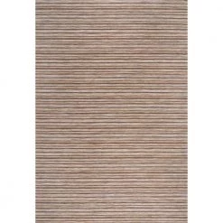 Finn Modern Farmhouse Pinstripe Natural/Brown 8 ft. x 10 ft. Indoor/Outdoor Area Rug by JONATHAN Y