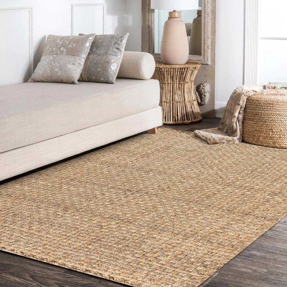 Natural 8 ft. x 10 ft. Estera Hand Woven Boucle Chunky Jute Area Rug by JONATHAN Y - Image 3