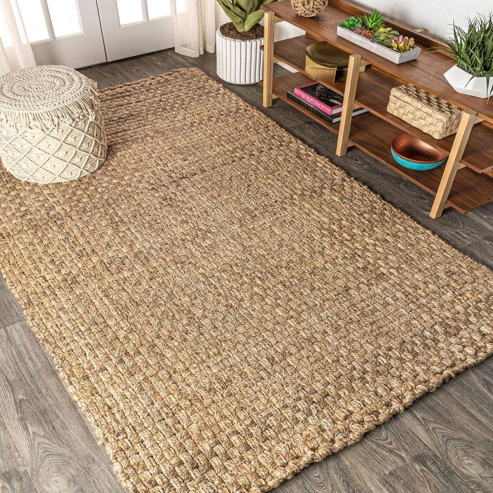 Natural 8 ft. x 10 ft. Estera Hand Woven Boucle Chunky Jute Area Rug by JONATHAN Y - Image 4