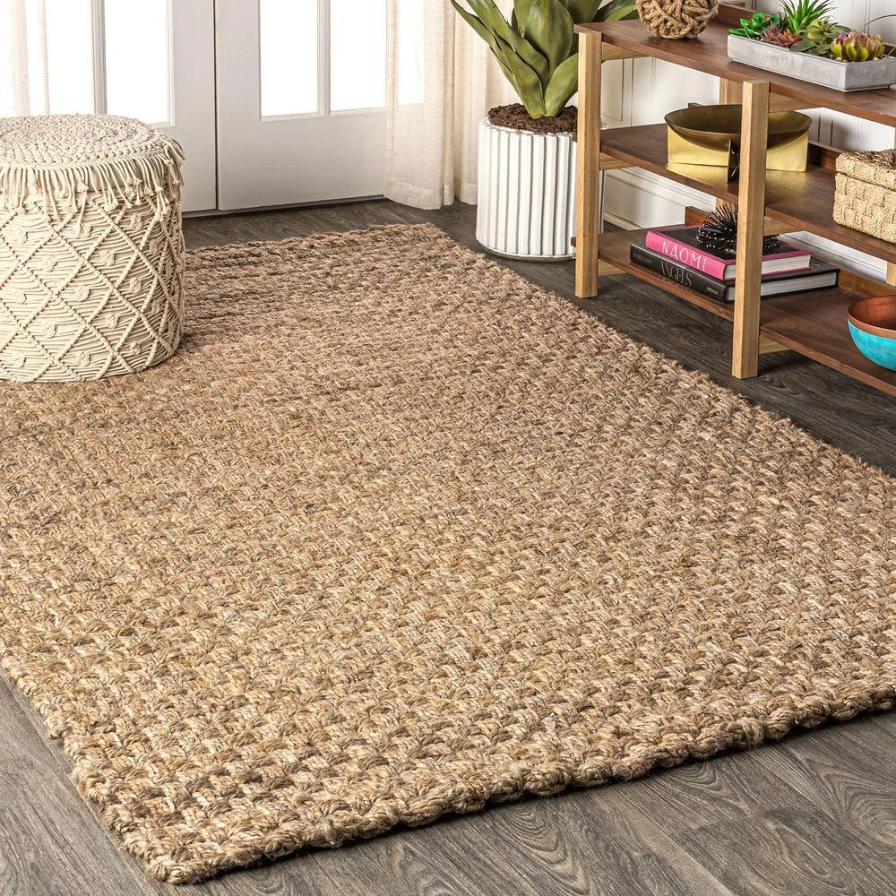 Natural 8 ft. x 10 ft. Estera Hand Woven Boucle Chunky Jute Area Rug by JONATHAN Y - Image 2