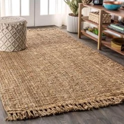 Para Chunky with Fringe Natural 5 ft. x 8 ft. Area Rug by JONATHAN Y