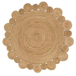 Eden Round Natural 5 ft. Jute Hippy Circle Natural Round Area Rug by JONATHAN Y