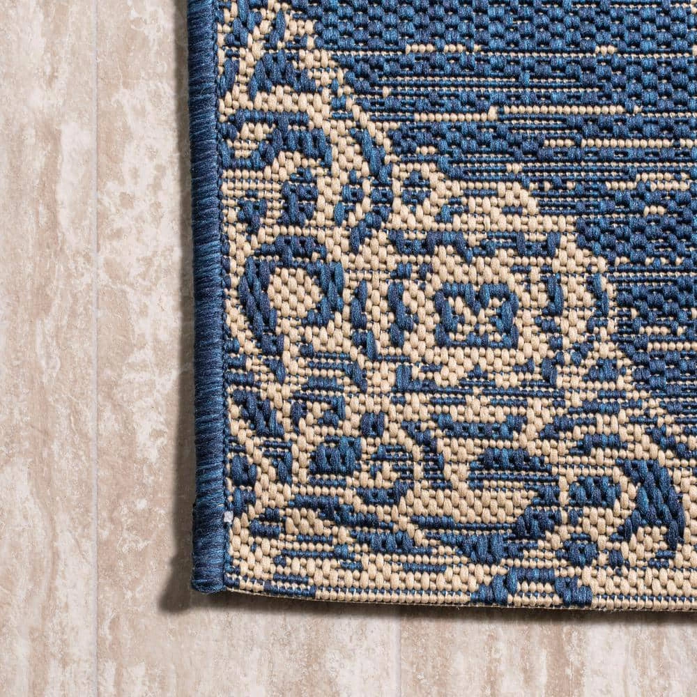 Tuscany Ornate Medallions Navy/Beige 8 ft. x 10 ft. Indoor/Outdoor Area Rug by JONATHAN Y - Image 12